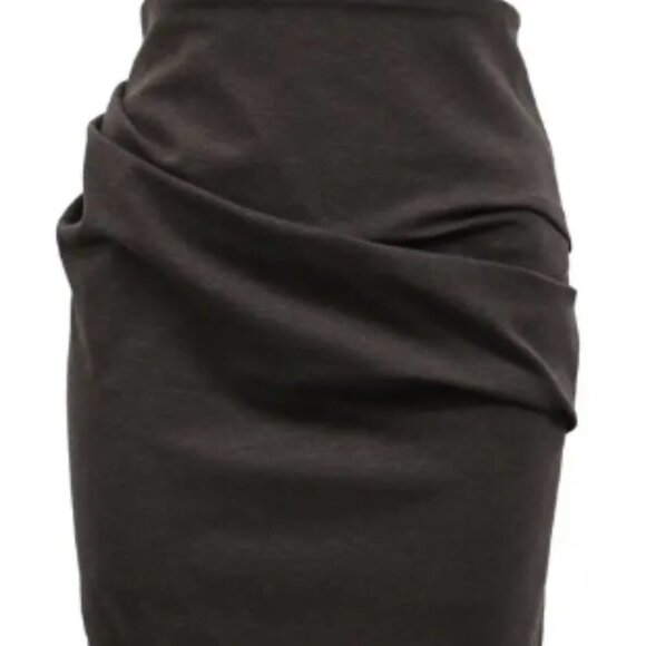 Brunello Cucinelli Brown Ruched Cotton Knee-Length Skirt Size: 6 (Orig. $1295) - Picture 8 of 8
